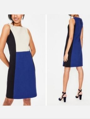 Boden blue Ottoman Geraldine color block dress 4